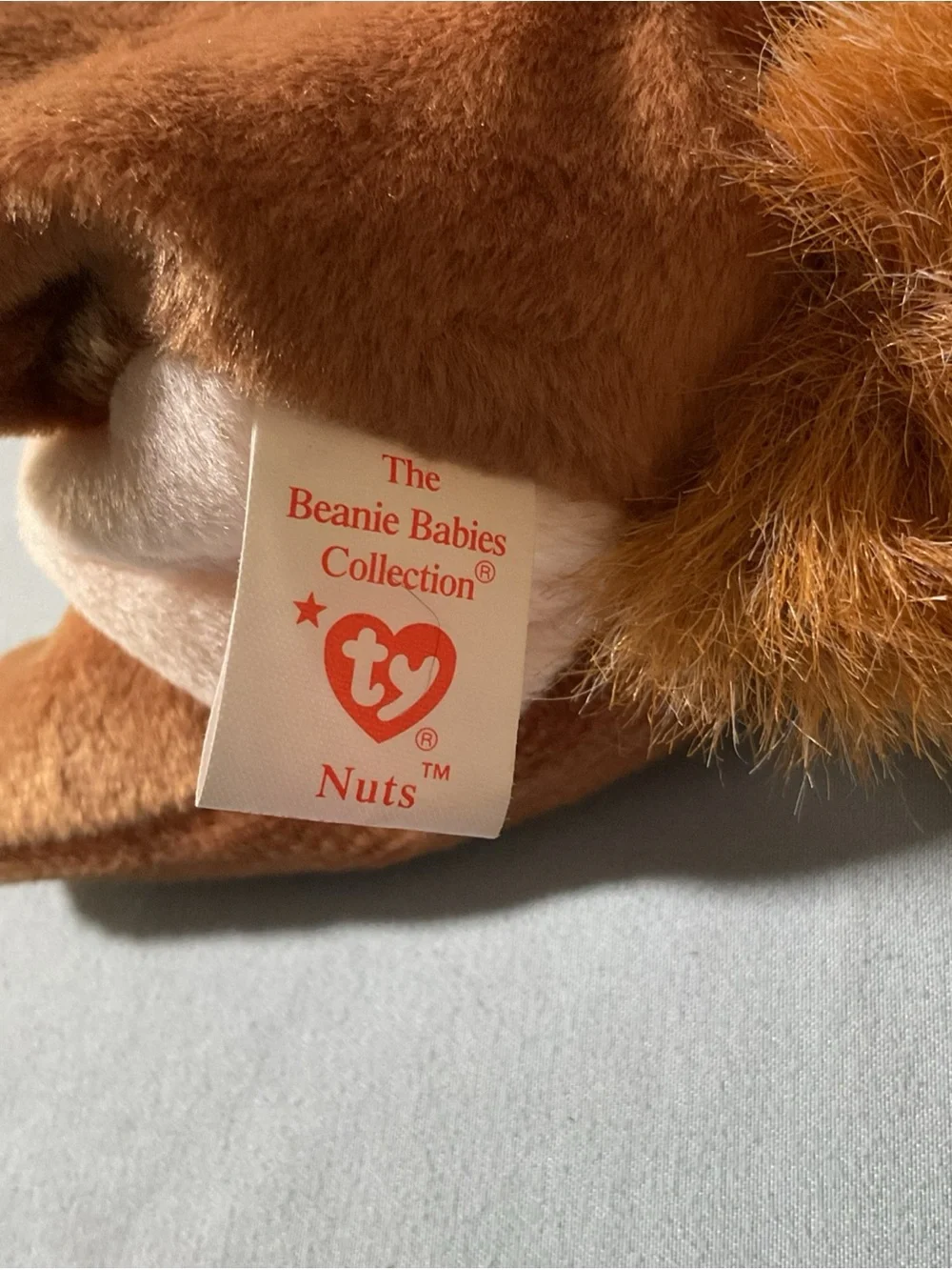 Ty Nuts Brown and Cream Squirrel Plush with Tags